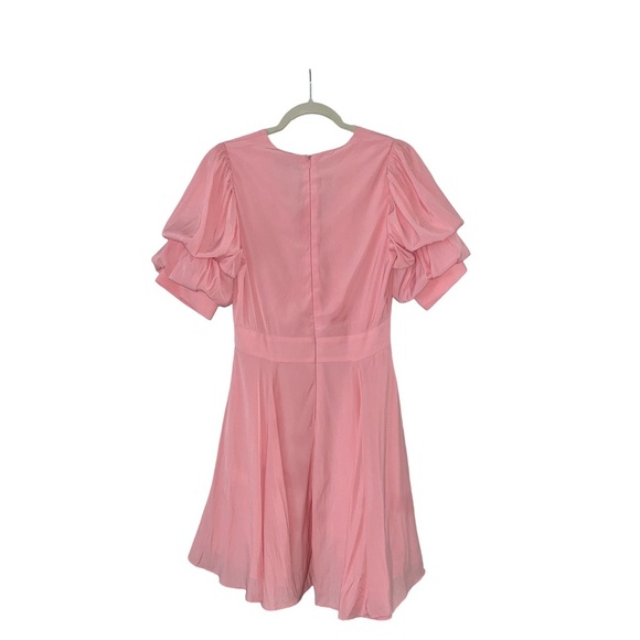 1.STATE Puff Sleeve Tiered Mini Dress – V-Neck – Pink – Size S - Picture 6 of 15